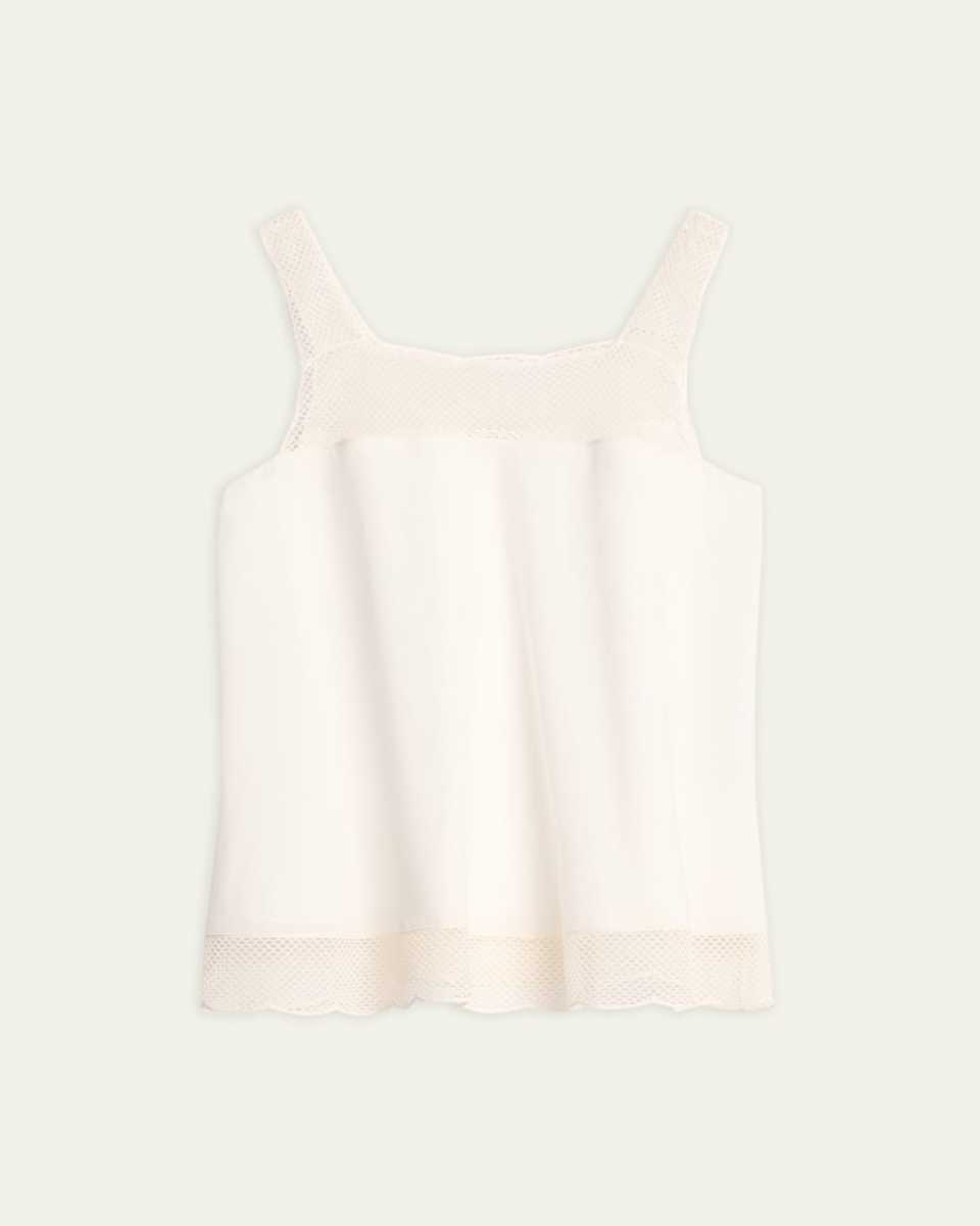 x Atelier Jolie Scalloped Fishnet Sleeveless Blouse